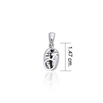 Male Symbol on Coffee Bean Silver Pendant TP396 - Jewelry